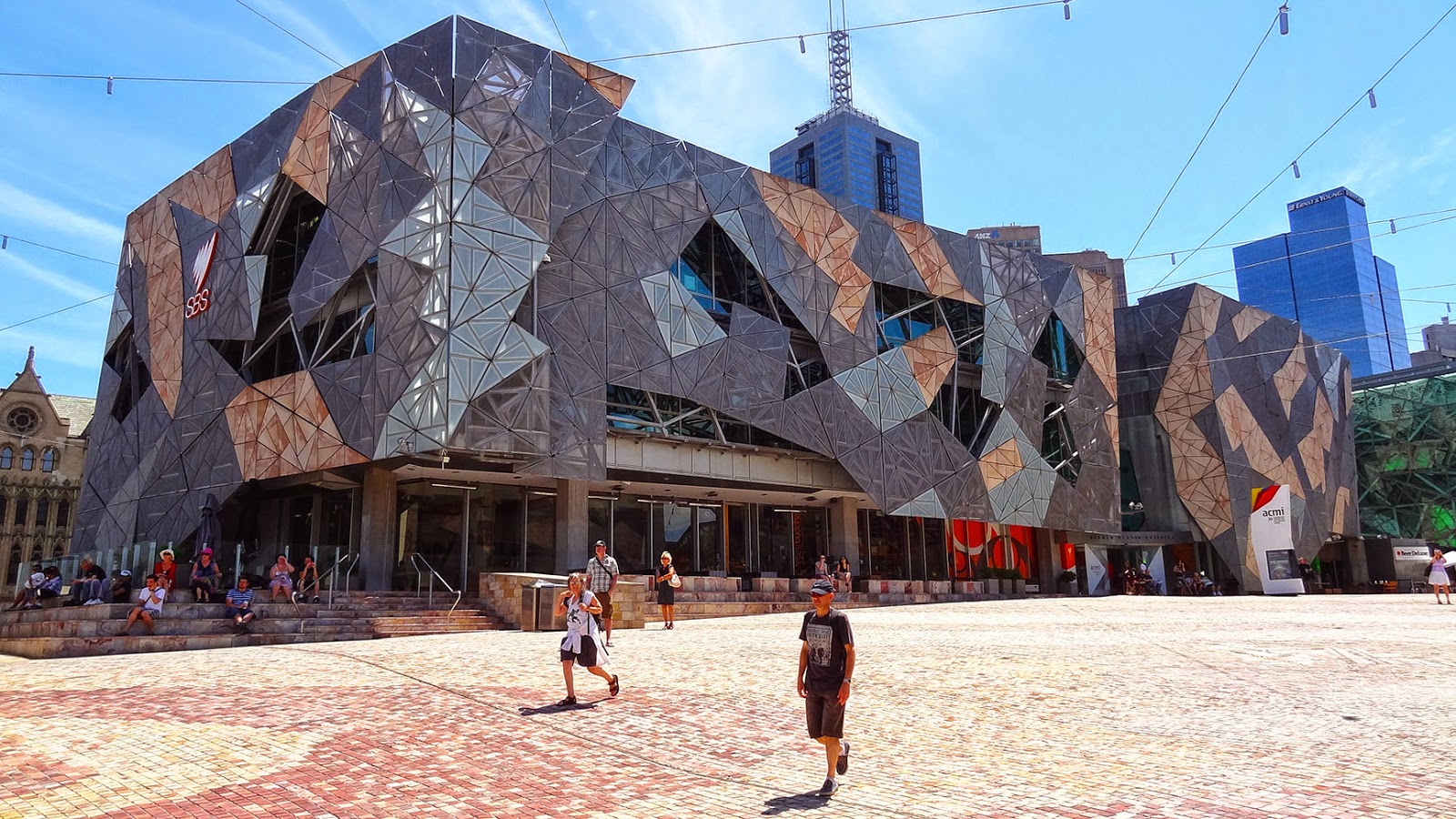 Federation Square building and surrounding area, showcasing RISSafety project location.