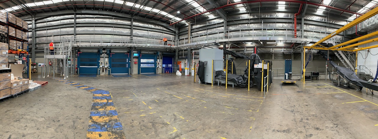 Height safety walkway installation in Mars-Wrigley factory and industrial environment.