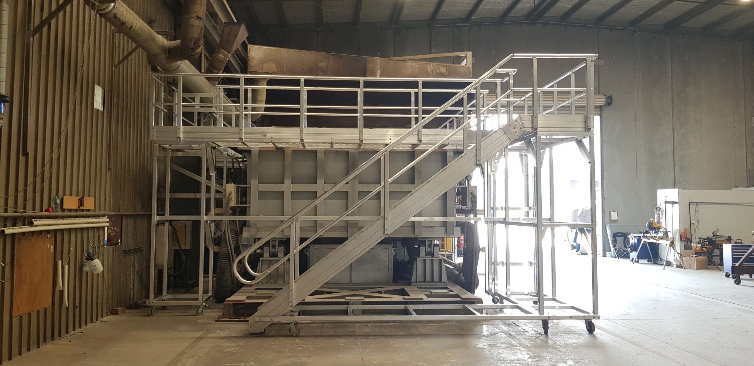 Custom-built gantry system for Warrington Fire laboratory and height safety upgrade.