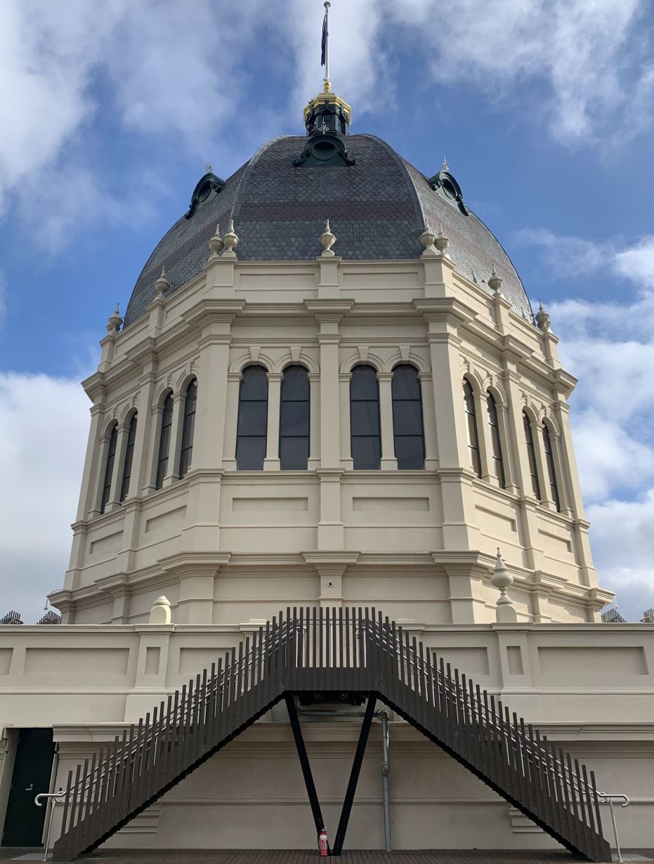 Royal Exhibition Building dome and staircase, Museums Victoria compliance inspections.