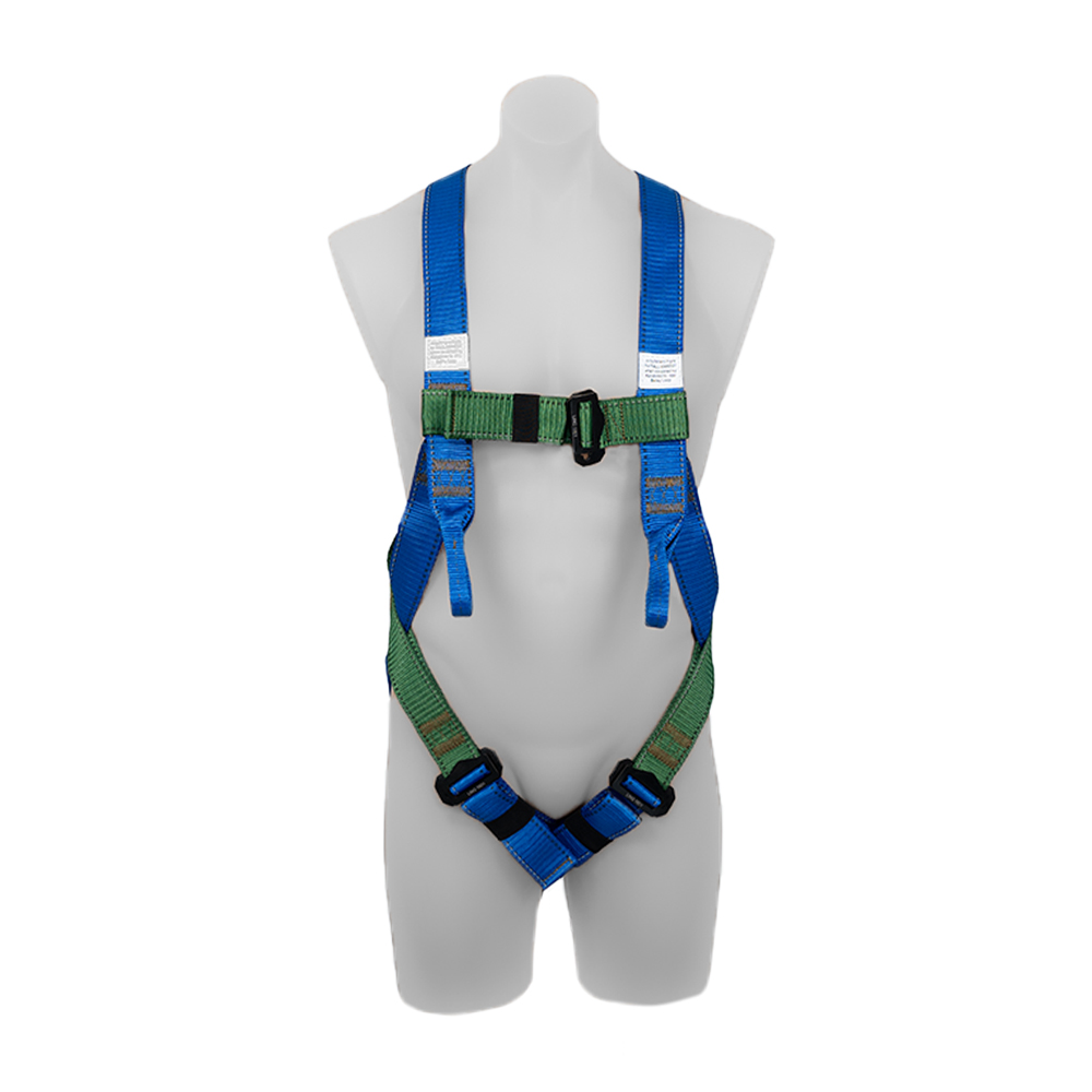 RISSafety fall arrest harness with webbing straps and adjustment buckles for height safety.