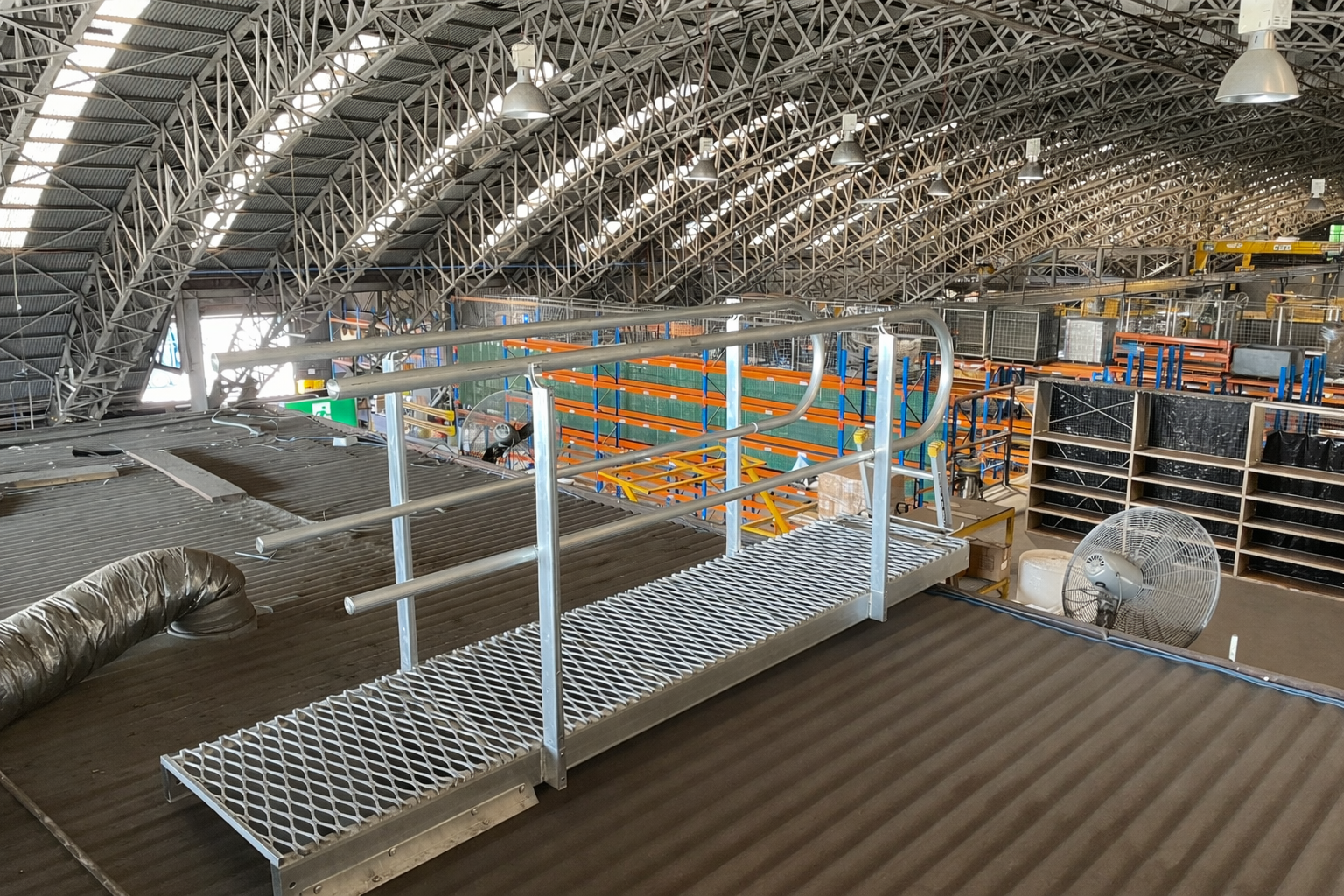 Certified anchor point system and height safety gantry for Australian WHS compliance.